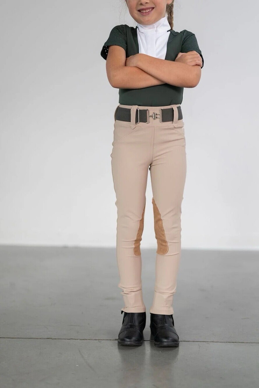 Free Ride Equestrian NEW Children's Lux Breeches In Beige Size 4-5 Kids Horse - Picture 2 of 8